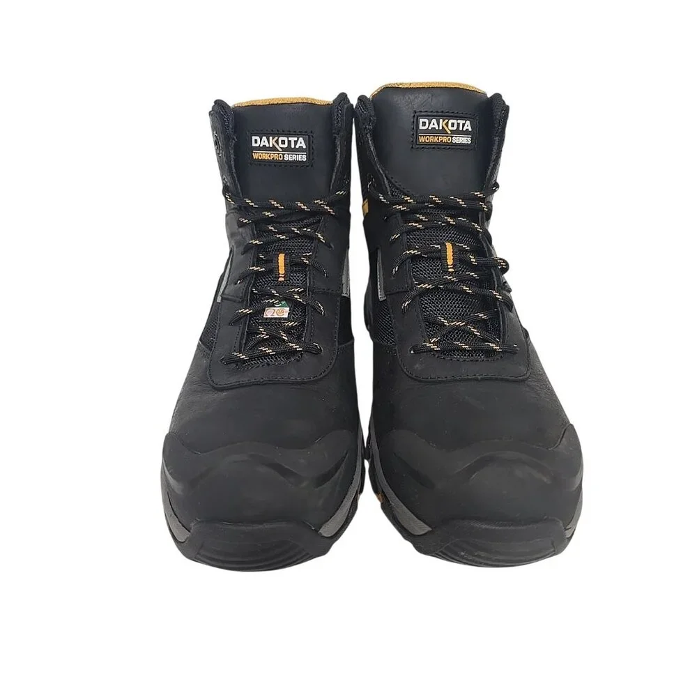 Dakota Men's Steel Toe Steel Plate Mid Cut Safety Hiker Boots 2401 Black 10.5W/L - Picture 7 of 8
